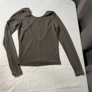 Parade Green Mesh Long Sleeve Top | Small | Sustainable Stretch Y2K